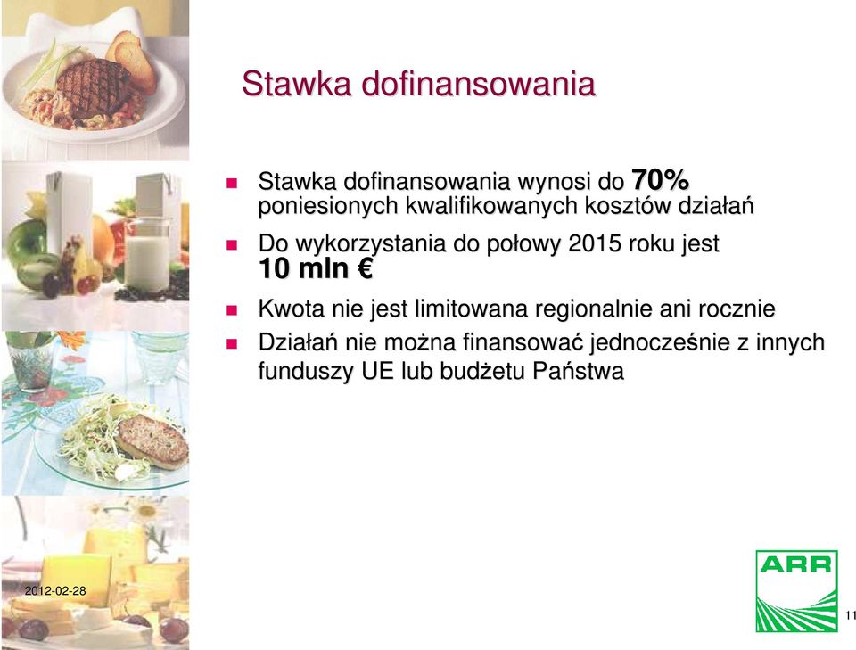 jest 10 mln Kwota nie jest limitowana regionalnie ani rocznie Działań nie