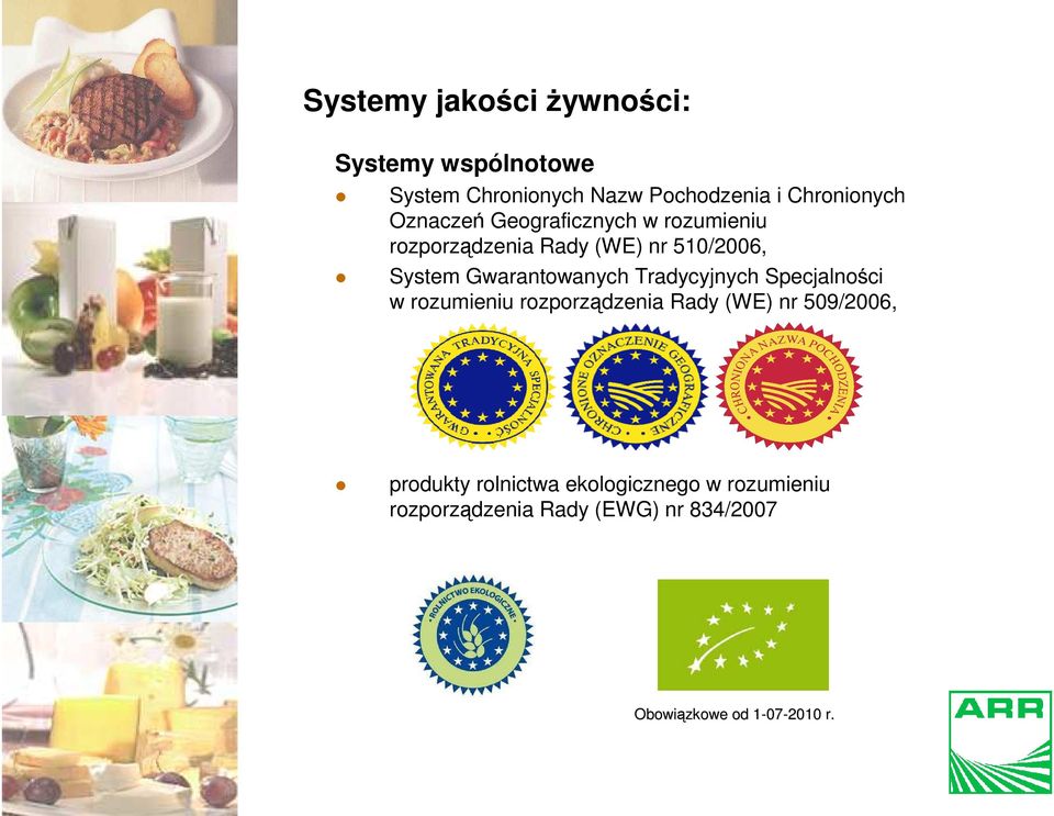 Tradycyjnych Specjalności w rozumieniu rozporządzenia Rady (WE) nr 509/2006, produkty rolnictwa