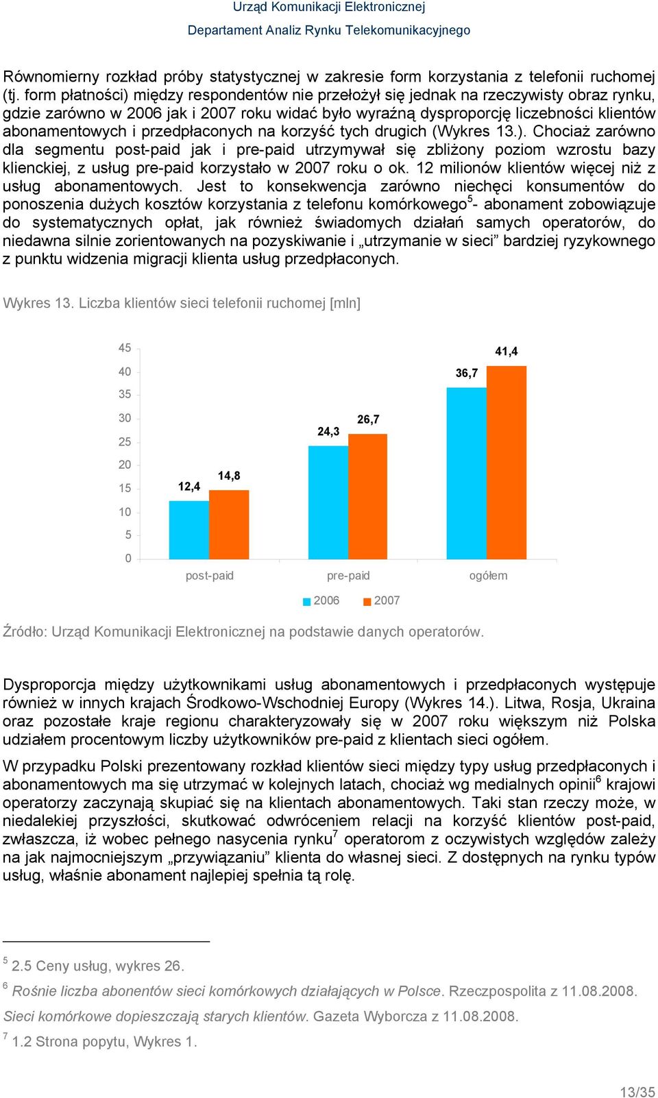 przedpłaconych na korzyść tych drugich (Wykres 13.).