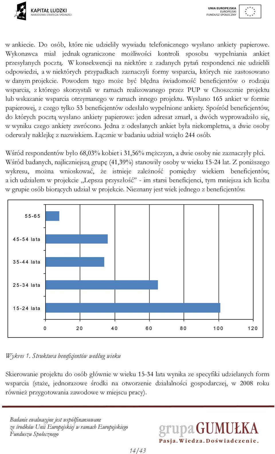 Powodem tego może być błędna świadomość beneficjentów o rodzaju wsparcia, z którego skorzystali w ramach realizowanego przez PUP w Choszcznie projektu lub wskazanie wsparcia otrzymanego w ramach