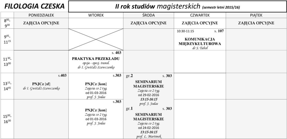 107 KOMUNIKACJA MIĘDZYKULTUROWA dr S. Taboł s.