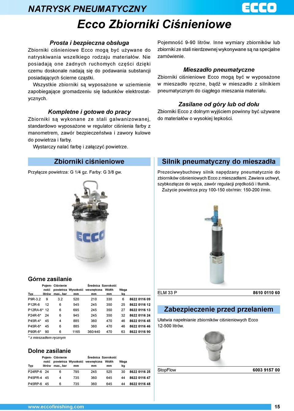 Wszystkie zbiorniki są wyposażone w uziemienie zapobiegające gromadzeniu się ładunków elektrostatycznych.