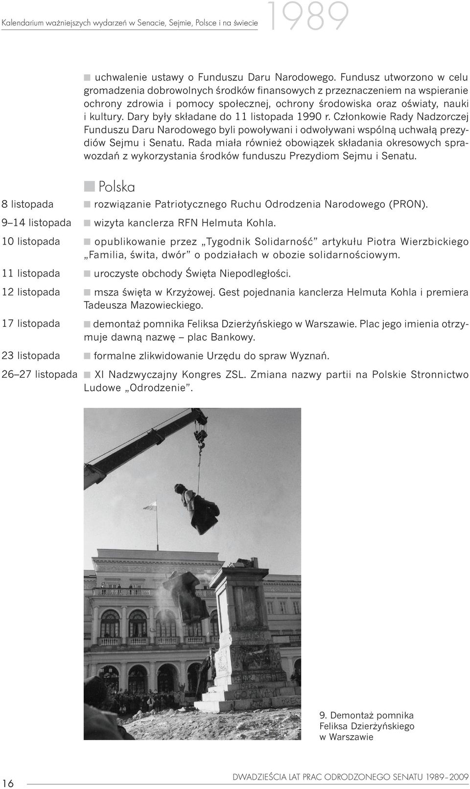 Dary by³y sk³adane do 11 listopada 1990 r. Cz³onkowie Rady Nadzorczej Funduszu Daru Narodowego byli powo³ywani i odwo³ywani wspóln¹ uchwa³¹ prezydiów Sejmu i Senatu.