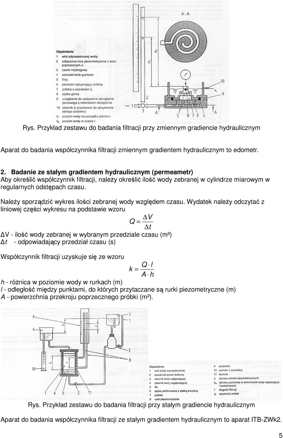 Należy sporządzić wykres ilości zebranej wody względem czasu.