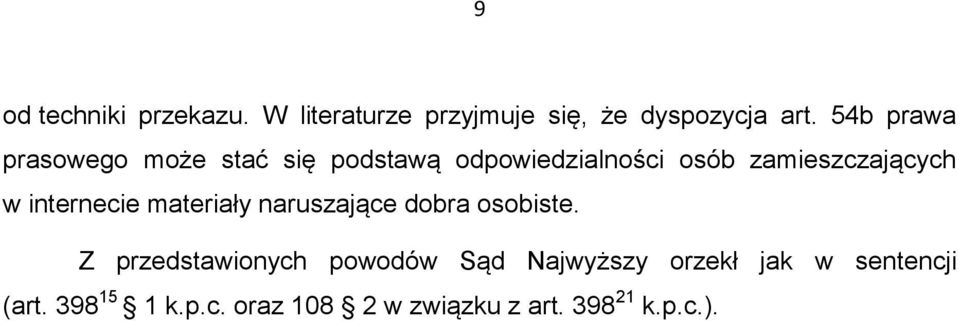 w internecie materiały naruszające dobra osobiste.