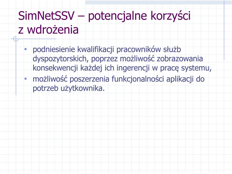 możliwość zobrazowania konsekwencji każdej ich ingerencji w