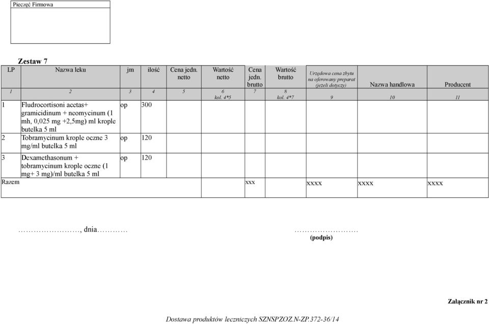 oczne 3 mg/ml butelka 5 ml op 300 op 120 3 Dexamethasonum + op 120