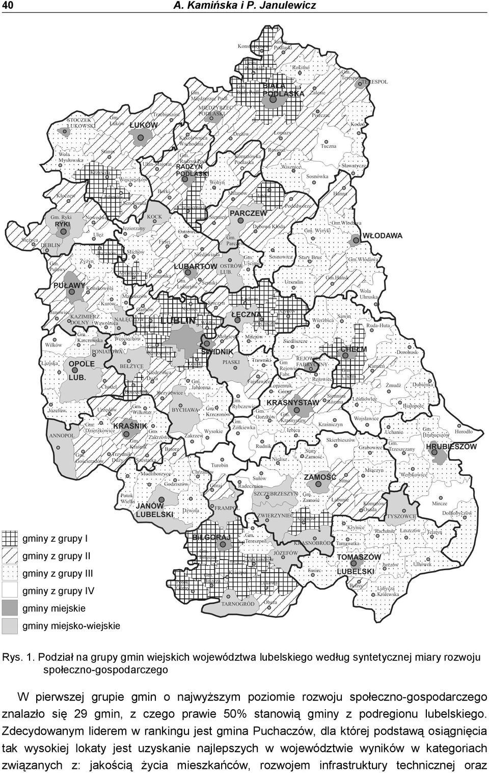 rowoju społecno-gospodarcego nalało sę 29 gmn, cego prawe 50% stanową gmny podregonu lubelskego.