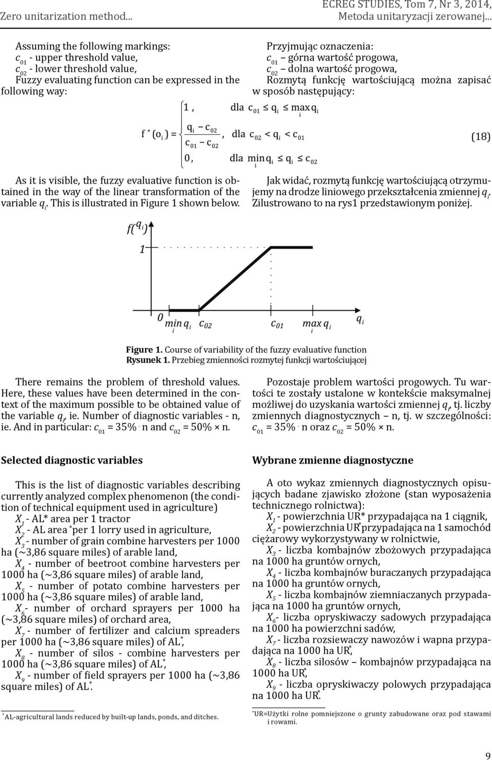 evaluative function is obtained in the way of the linear transformation of the variable q i This is illustrated in Figure 1 shown below Jak widać, rozmytą funkcję wartościującą otrzymujemy na drodze