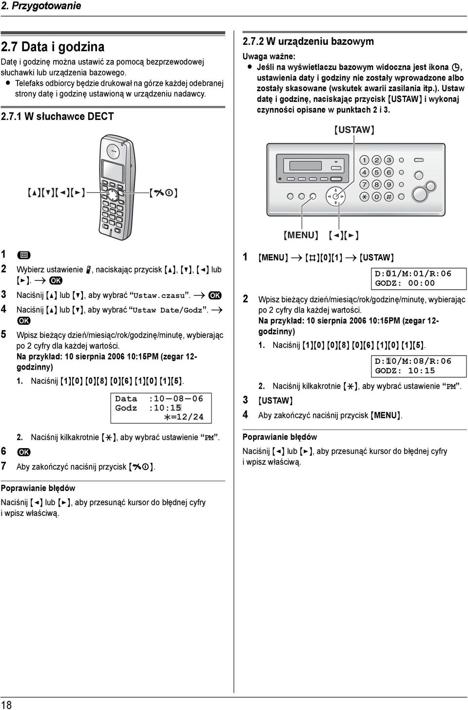 1 W słuchawce DECT 2.7.