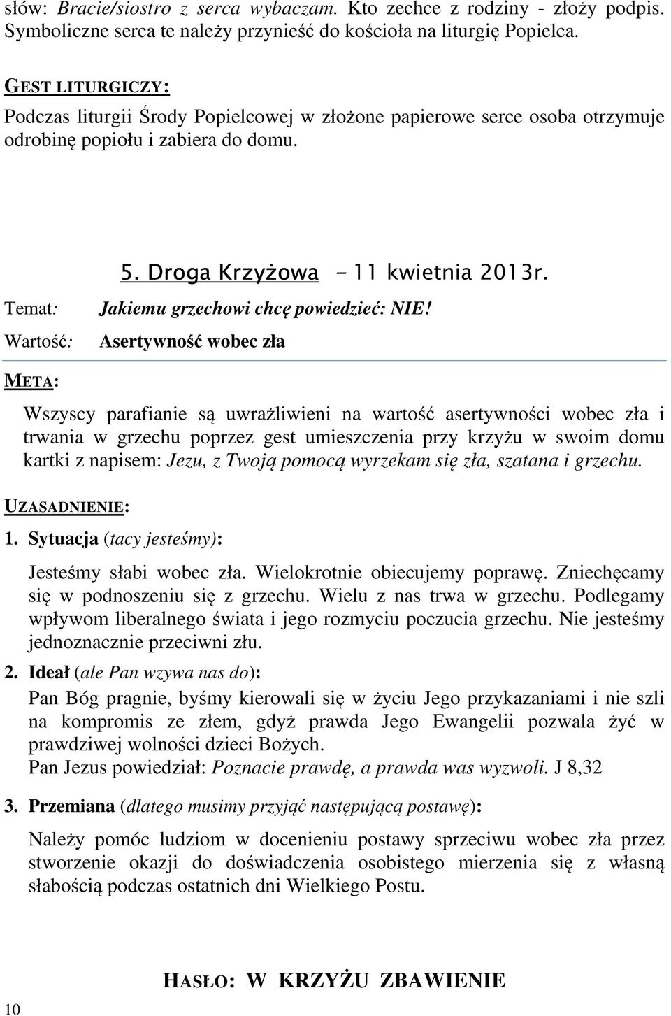Jakiemu grzechowi chcę powiedzieć: NIE!