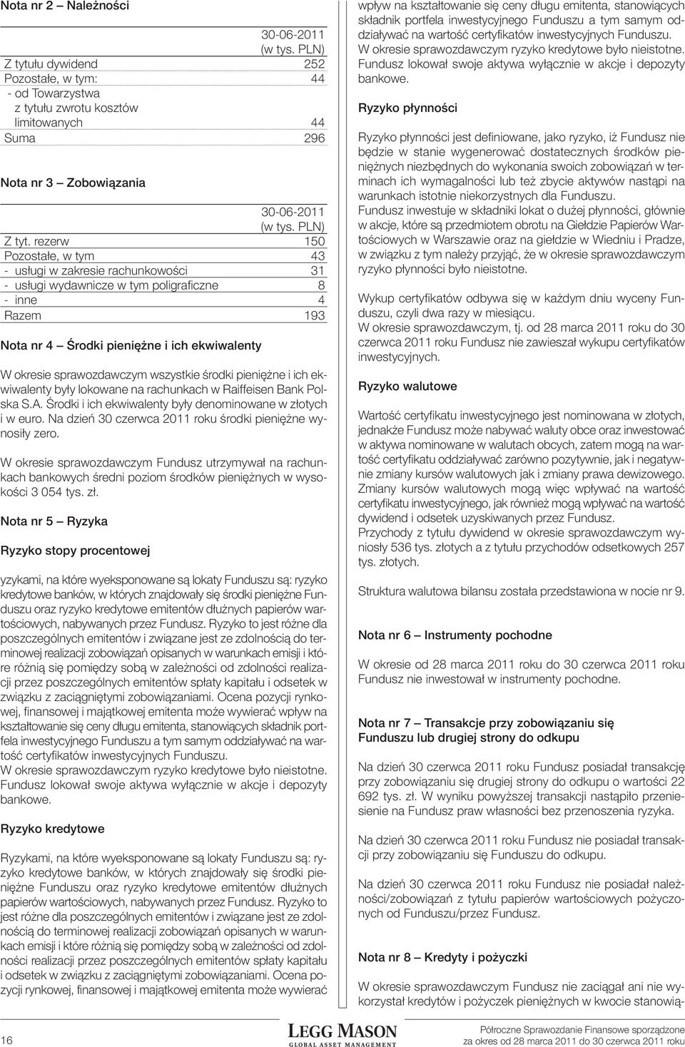 rezerw 50 Pozostałe, w tym 43 - usługi w zakresie rachunkowości 3 - usługi wydawnicze w tym poligraficzne 8 - inne 4 Razem 93 nota nr 4 Środki pieniężne i ich ekwiwalenty W okresie sprawozdawczym