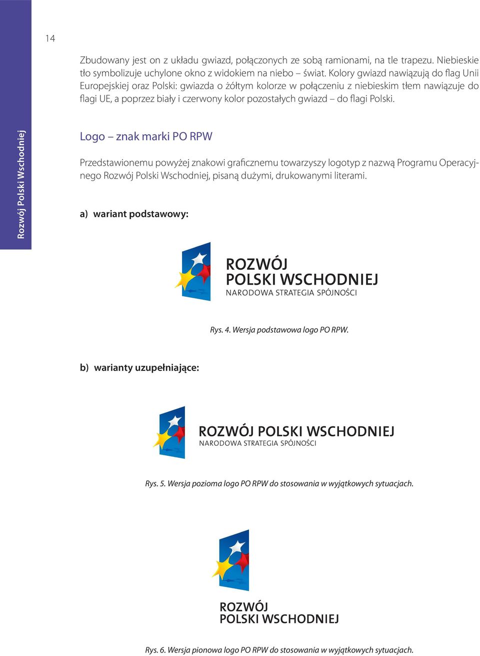 gwiazd do flagi Polski. Logo znak marki PO RPW Przedstawionemu powyżej znakowi graficznemu towarzyszy logotyp z nazwą Programu Operacyjnego, pisaną dużymi, drukowanymi literami.