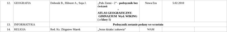 Wyd. WIKING ( z klasy 1) 13.