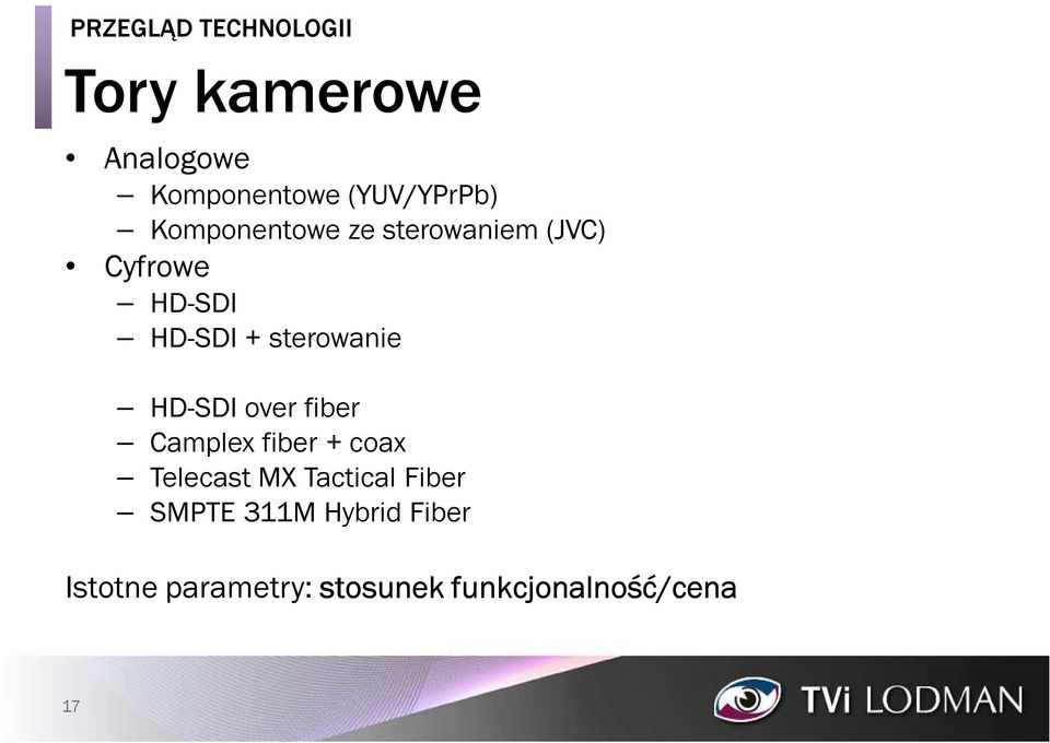 HD-SDI over fiber Camplex fiber + coax Telecast MX Tactical Fiber