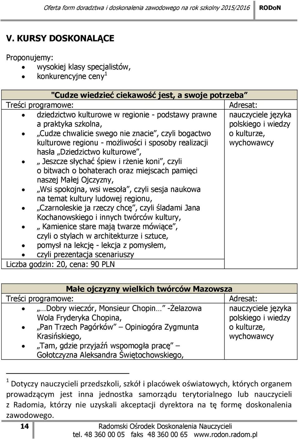 bohaterach oraz miejscach pamięci naszej Małej Ojczyzny, Wsi spokojna, wsi wesoła, czyli sesja naukowa na temat kultury ludowej regionu, Czarnoleskie ja rzeczy chcę, czyli śladami Jana Kochanowskiego