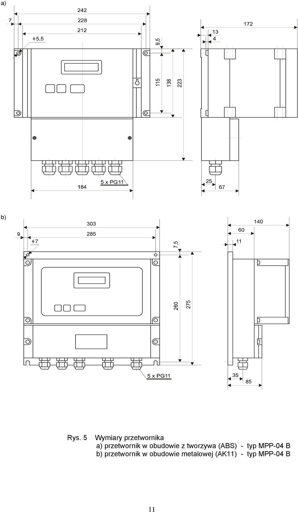 obudowie z tworzywa (ABS) - typ MPP-04 B