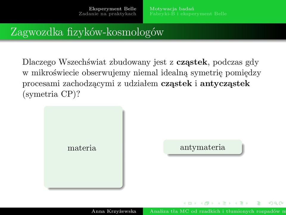 podczas gdy w mikroświecie obserwujemy niemal idealną symetrię