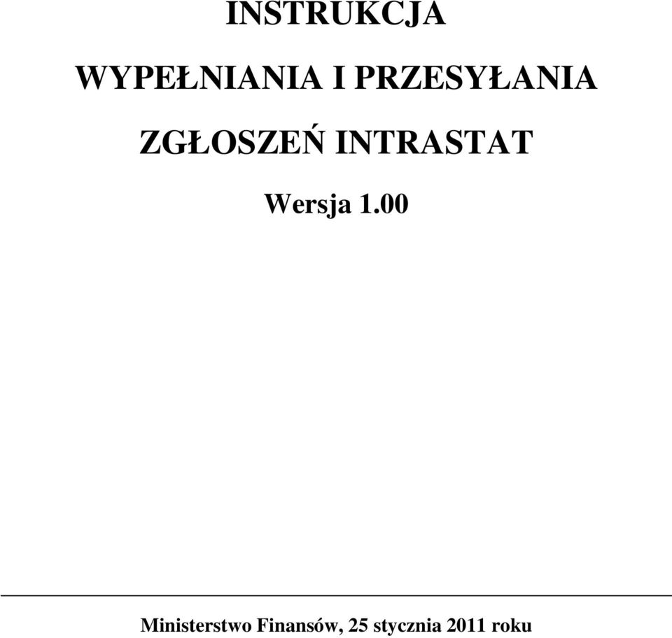 INTRASTAT Wersja 1.