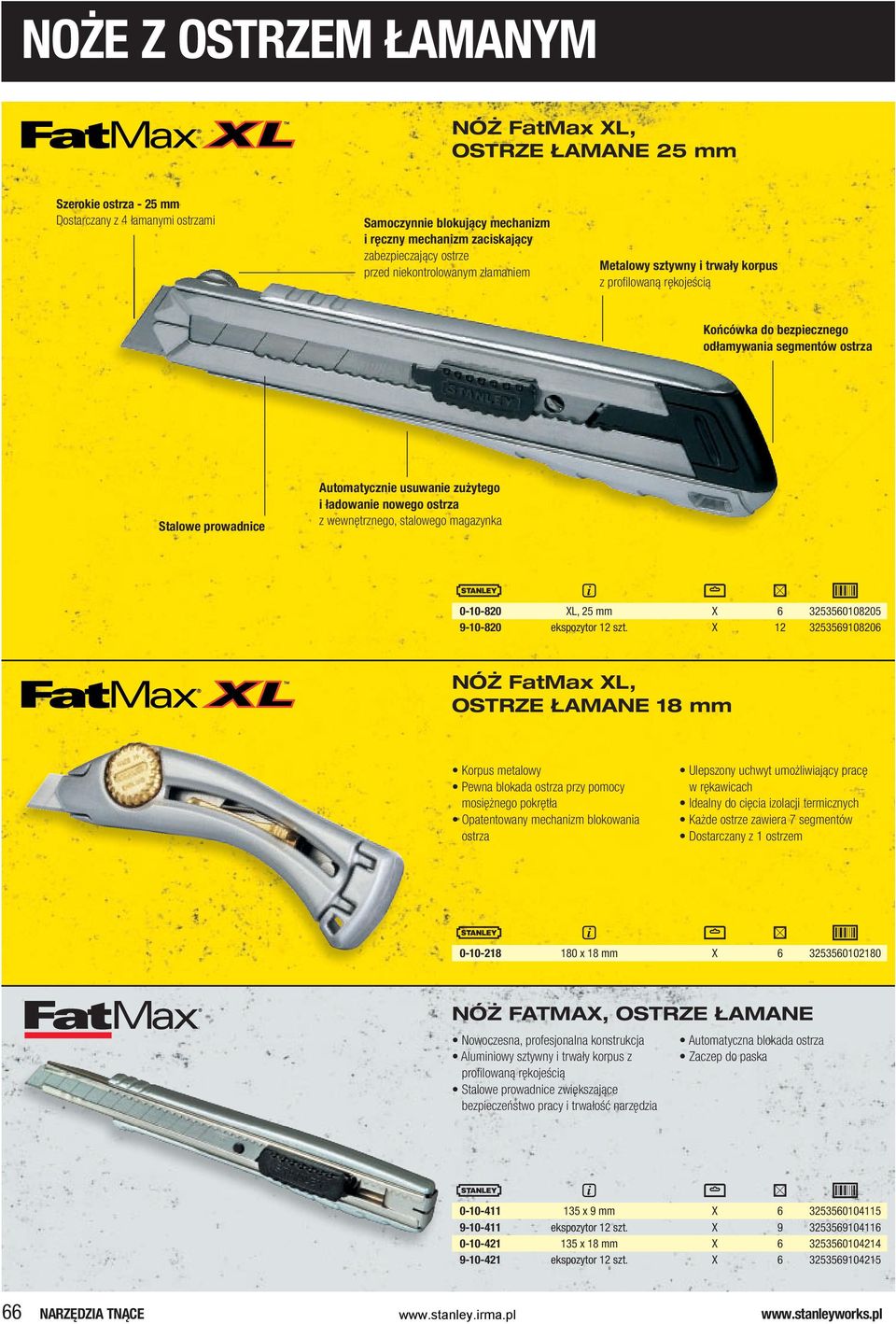 zużytego i ładowanie nowego ostrza z wewnętrznego, stalowego magazynka 0-10-820 XL, 25 mm X 6 3253560108205 9-10-820 ekspozytor 12 szt.