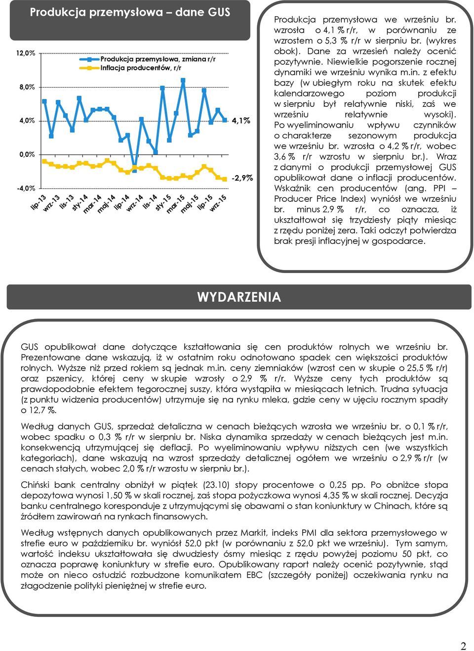 z efektu bazy (w ubiegłym roku na skutek efektu kalendarzowego poziom produkcji w sierpniu był relatywnie niski, zaś we wrześniu relatywnie wysoki).