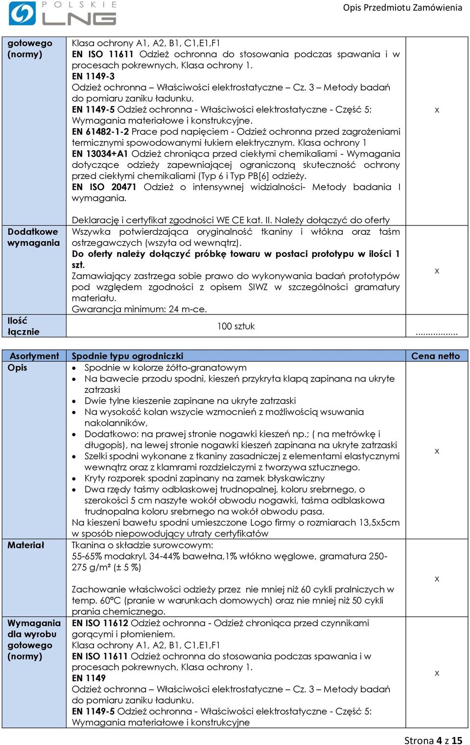 Klasa ochrony 1 EN 13034+A1 Odzież chroniąca przed ciekłymi chemikaliami - dotyczące odzieży zapewniającej ograniczoną skuteczność ochrony przed ciekłymi chemikaliami (Typ 6 i Typ PB[6] odzieży.