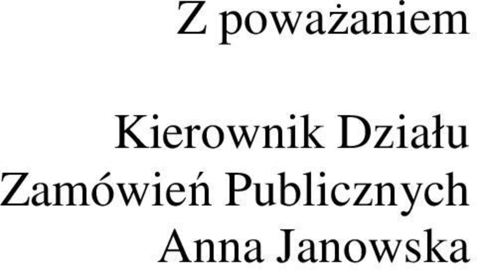 Działu Zamówień