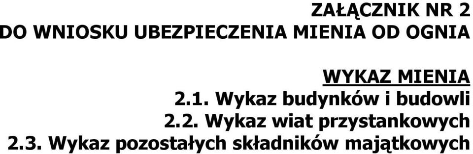 Wykaz budynków i budowli 2.