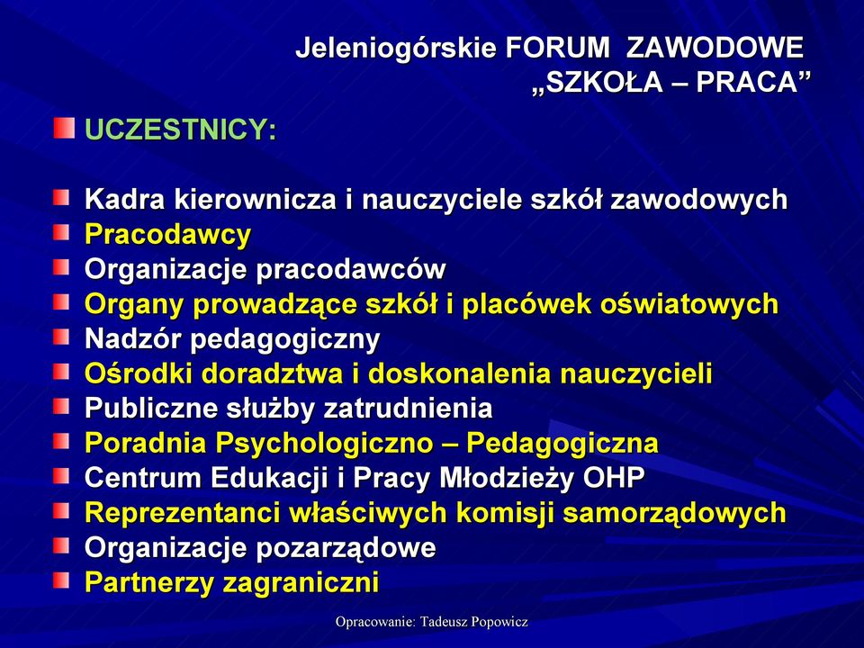 doradztwa i doskonalenia nauczycieli Publiczne służby zatrudnienia Poradnia Psychologiczno Pedagogiczna Centrum