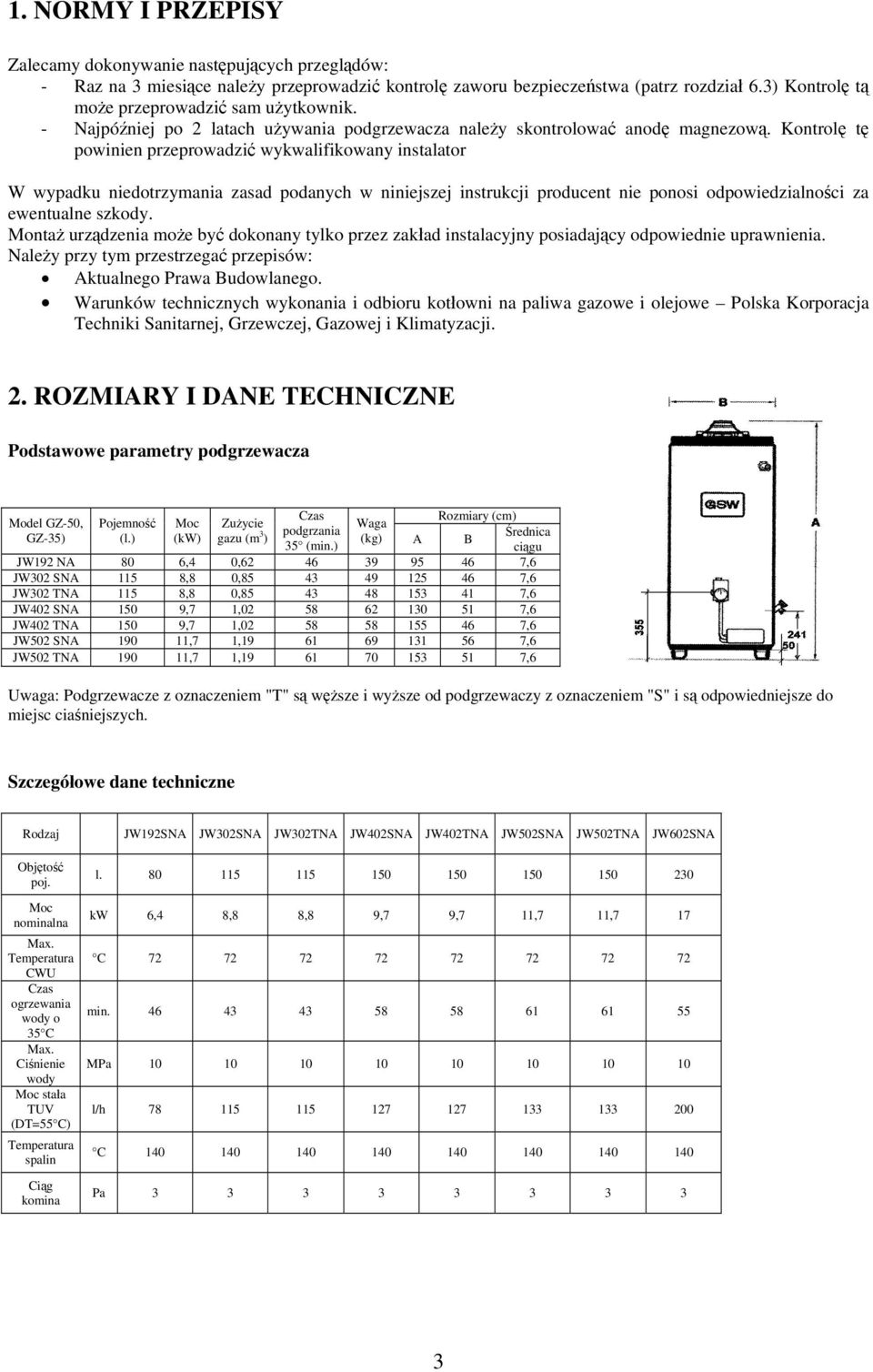 Kontrolę tę powinien przeprowadzić wykwalifikowany instalator W wypadku niedotrzymania zasad podanych w niniejszej instrukcji producent nie ponosi odpowiedzialności za ewentualne szkody.