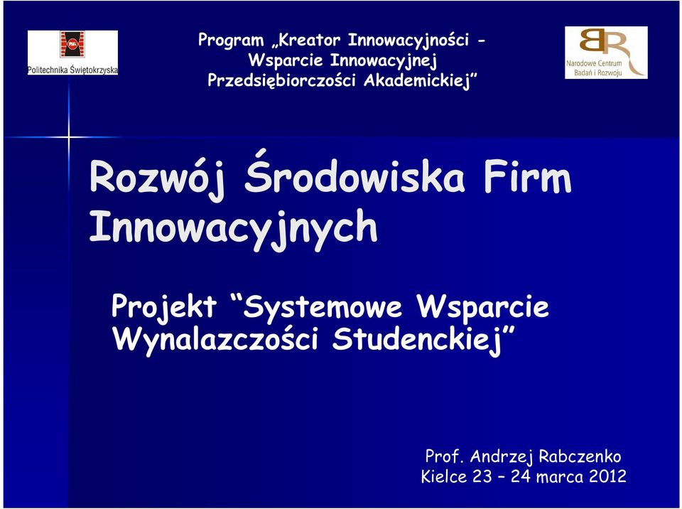 Innowacyjnych Projekt Systemowe Wsparcie Wynalazczości