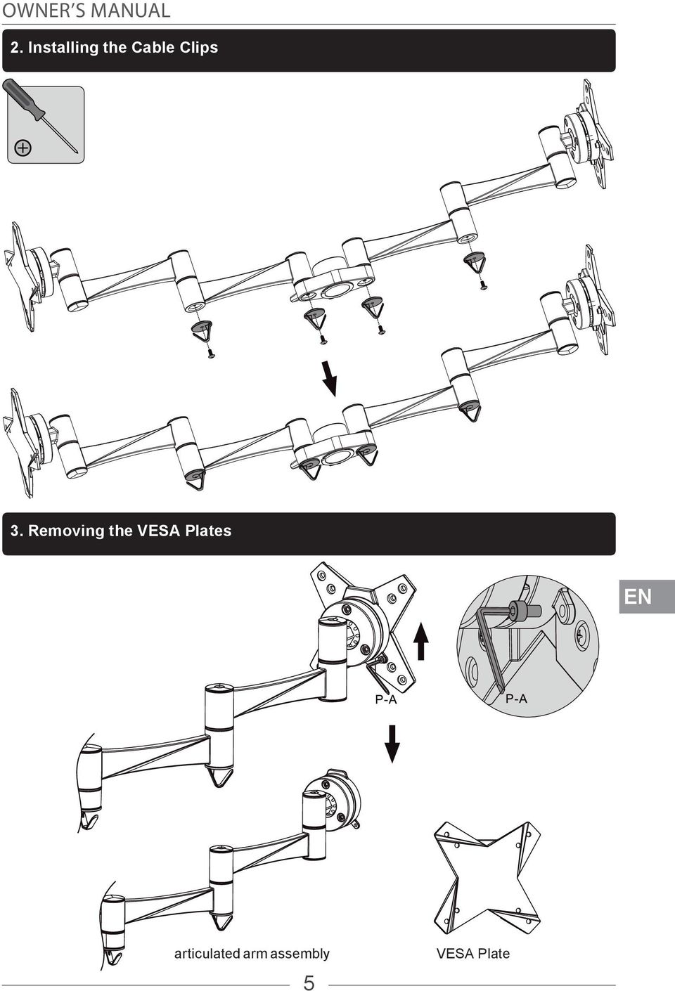 Removing the VESA Plates EN