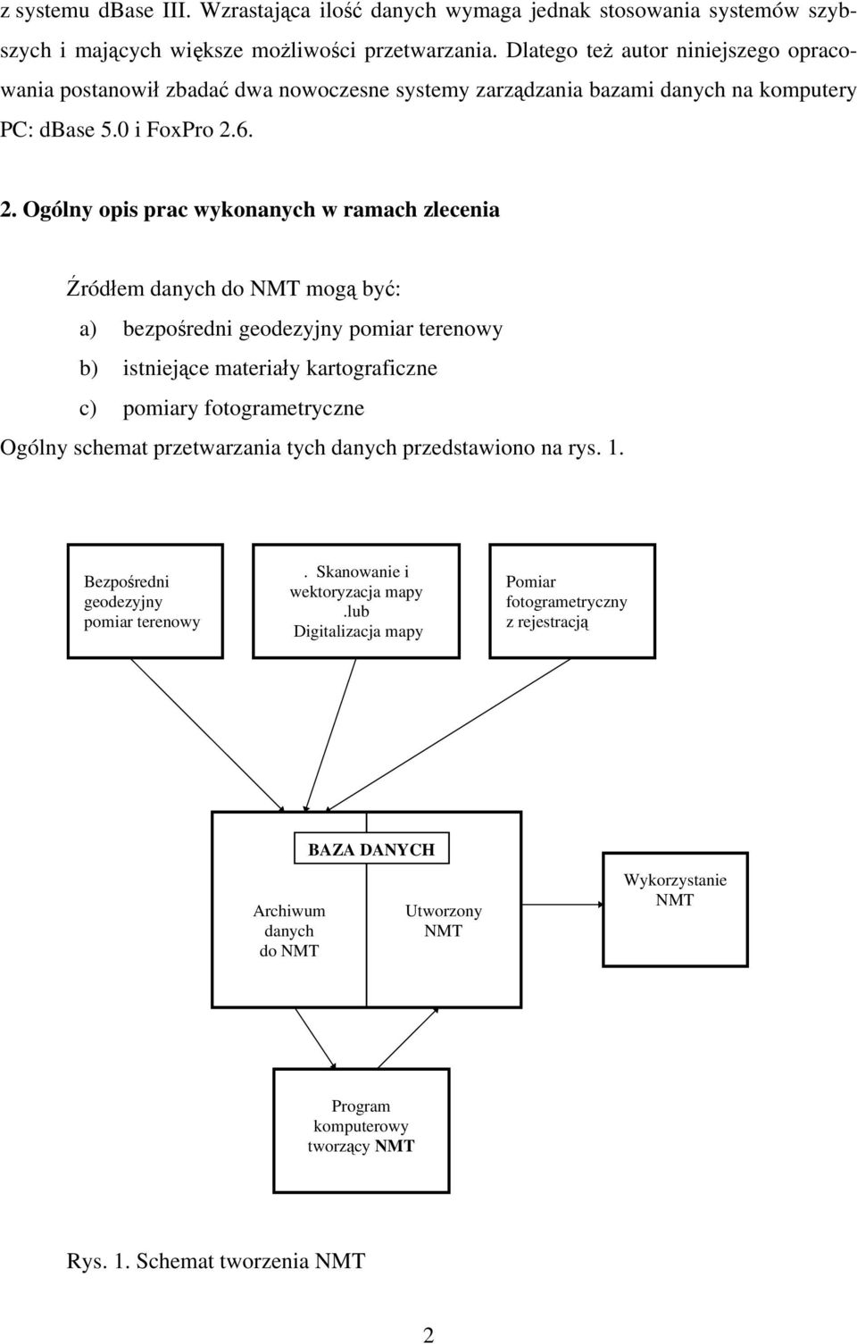 6. 2. Ogólny opis prac wykonanych w ramach zlecenia Źródłem danych do NMT mogą być: a) bezpośredni geodezyjny pomiar terenowy b) istniejące materiały kartograficzne c) pomiary fotogrametryczne Ogólny
