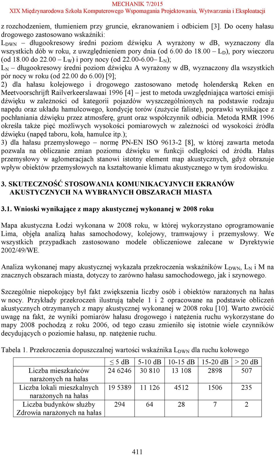 L D ), pory wieczoru (od 18. do 22. L W ) i pory nocy (od 22.-6. L N ); L N długookresowy średni poziom dźwięku A wyrażony w, wyznaczony dla wszystkich pór nocy w roku (od 22. do 6.