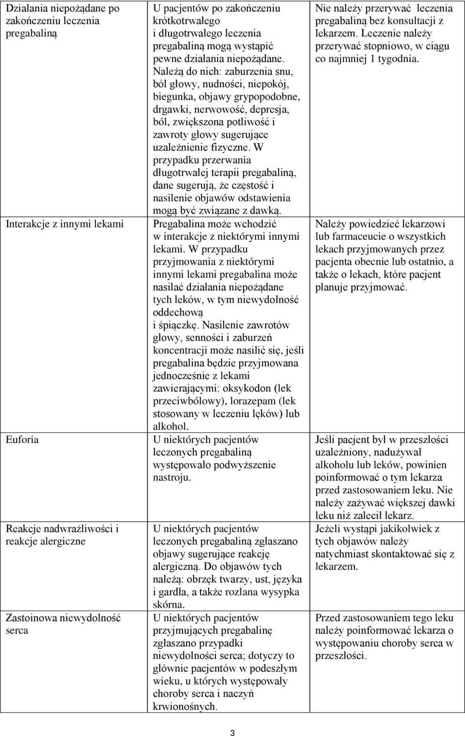 Należą do nich: zaburzenia snu, ból głowy, nudności, niepokój, biegunka, objawy grypopodobne, drgawki, nerwowość, depresja, ból, zwiększona potliwość i zawroty głowy sugerujące uzależnienie fizyczne.