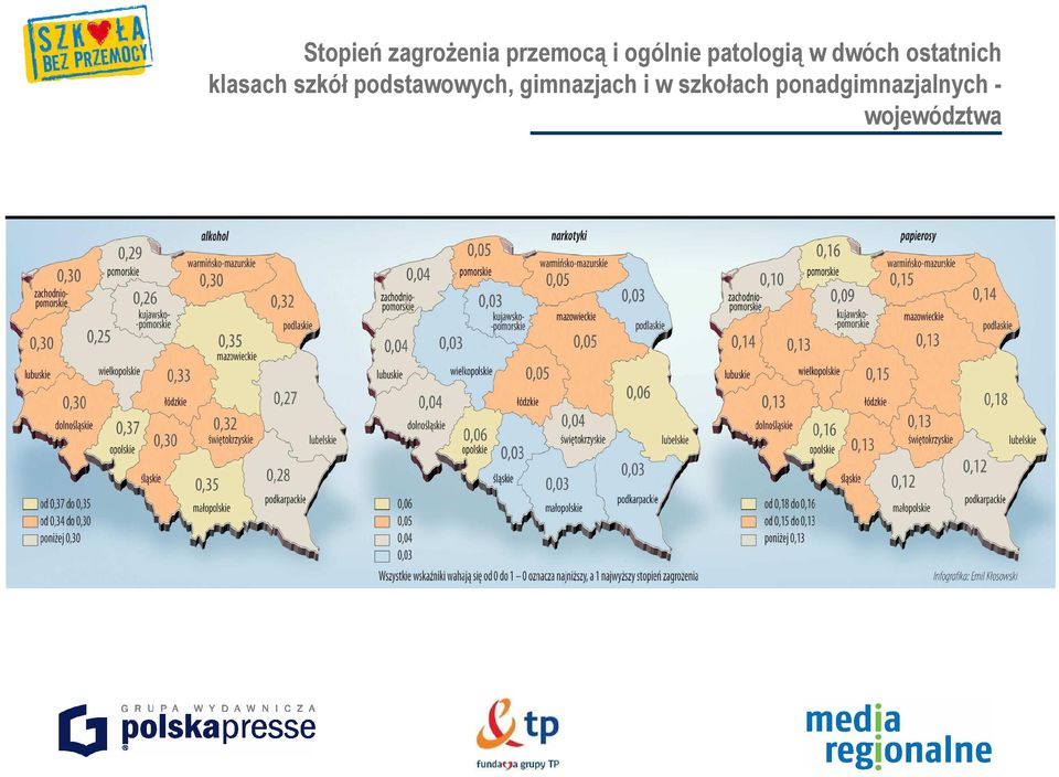 szkół podstawowych, gimnazjach i w