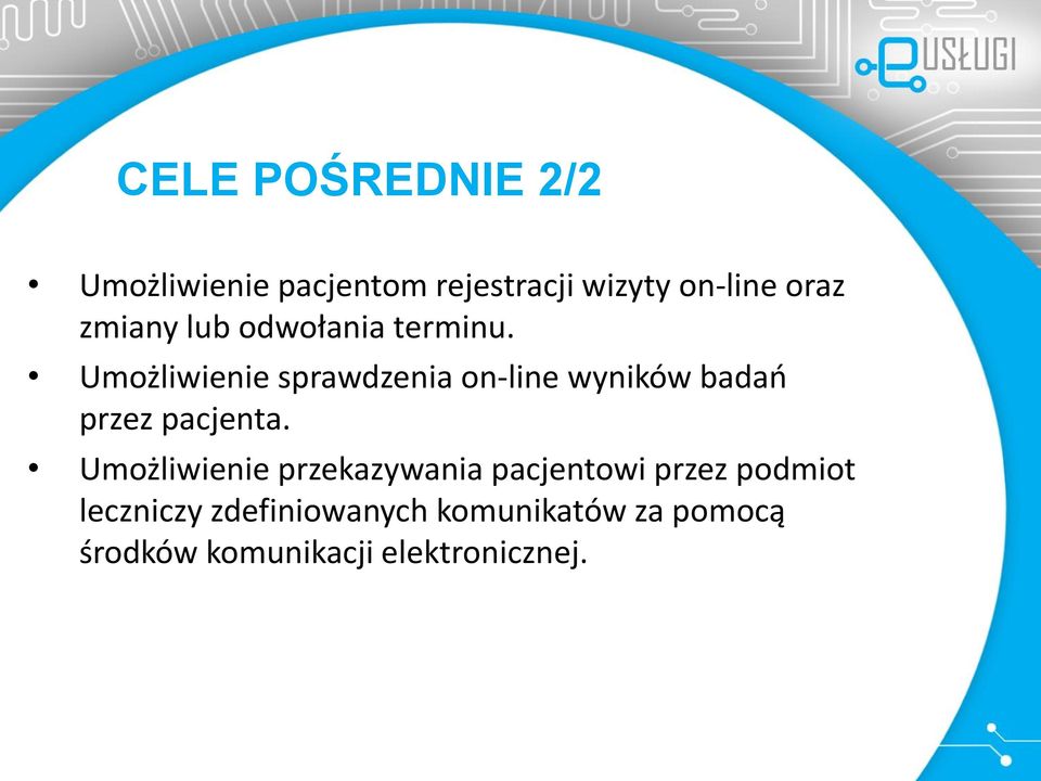 Umożliwienie sprawdzenia on-line wyników badań przez pacjenta.