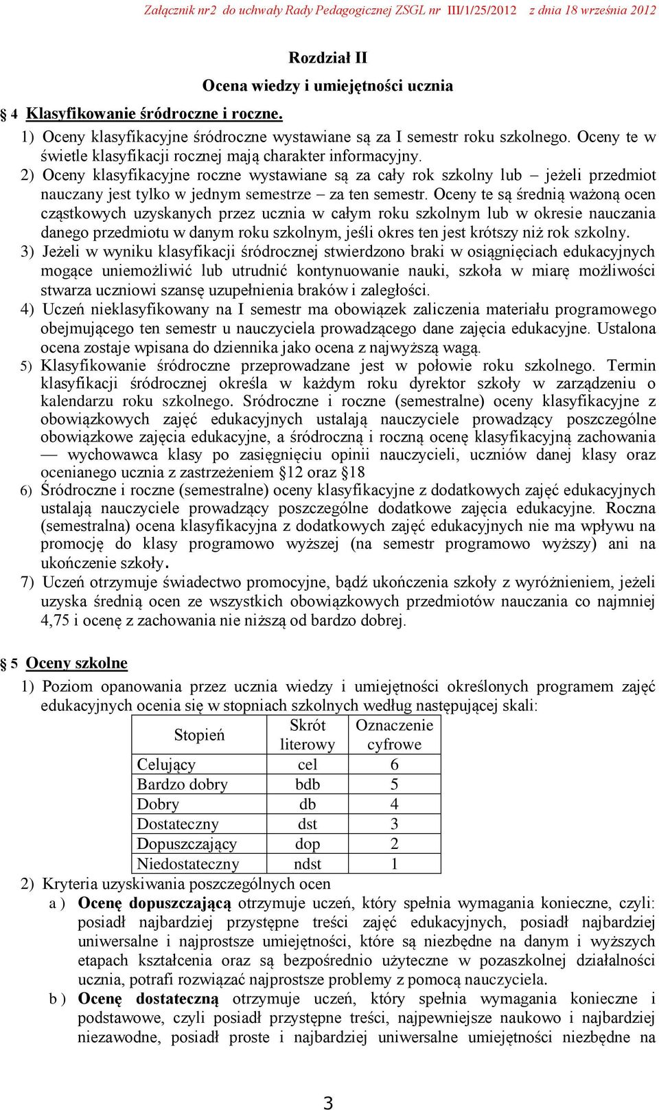 2) Oceny klasyfikacyjne roczne wystawiane są za cały rok szkolny lub jeżeli przedmiot nauczany jest tylko w jednym semestrze za ten semestr.