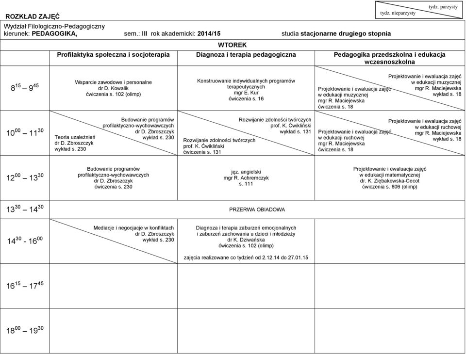 131 Rozwijanie zdolności twórczych wykład s. 131 w edukacji ruchowej mgr R. Maciejewska w edukacji ruchowej wykład s. 18 mgr R. Maciejewska ćwiczenia s.