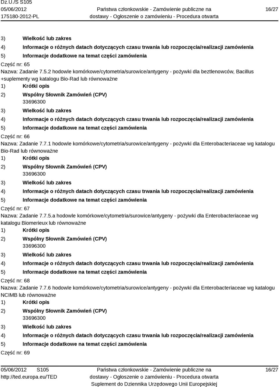 2 hodowle komórkowe/cytometria/surowice/antygeny - pożywki dla beztlenowców, Bacillus +suplementy wg katalogu Bio-Rad lub Część nr: 66 Nazwa: