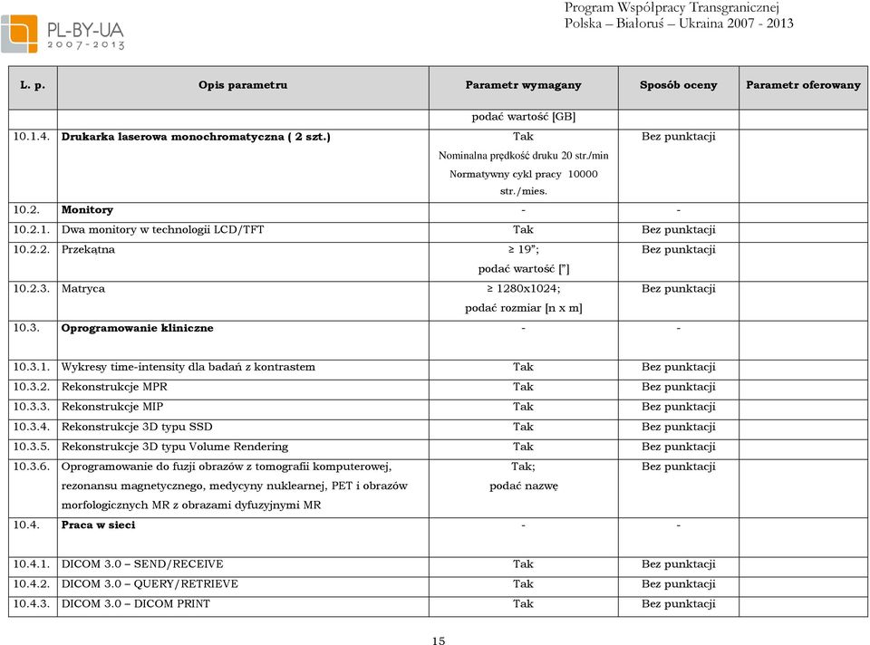 3.3. Rekonstrukcje MIP Tak 10.3.4. Rekonstrukcje 3D typu SSD Tak 10.3.5. Rekonstrukcje 3D typu Volume Rendering Tak 10.3.6.