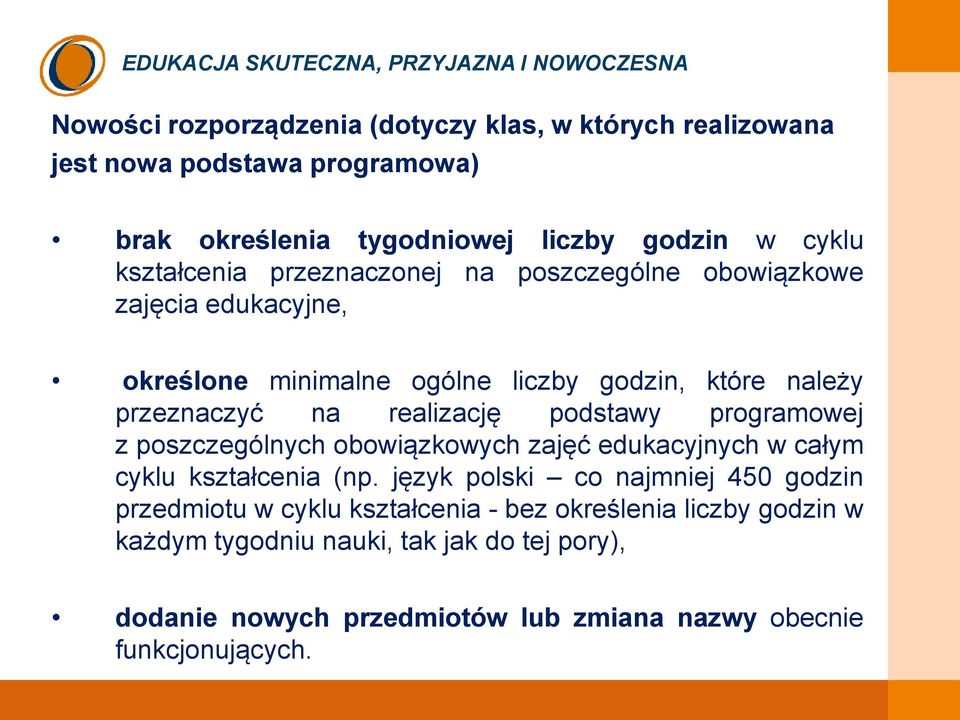 programowej z poszczególnych obowiązkowych zajęć edukacyjnych w całym cyklu kształcenia (np.