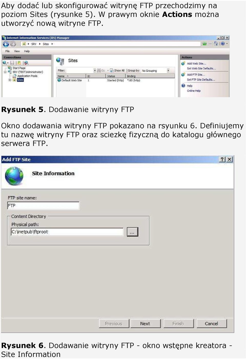 Dodawanie witryny FTP Okno dodawania witryny FTP pokazano na rsyunku 6.