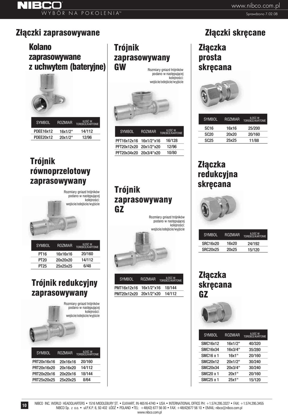 6x/2"x6 20x/2"x20 x20 6/28 2/96 0/80 Trójnik zaprasowywany GZ PMT6x2x6 PMT20x2x20 Rozmiarygniazdtrójników 6x/2"x6 20x/2"x20 8/44 4/2 SC6 SC20 SC25 6x6 20x20 25x25 25/200 20/60 /88 Z³¹czka redukcyjna