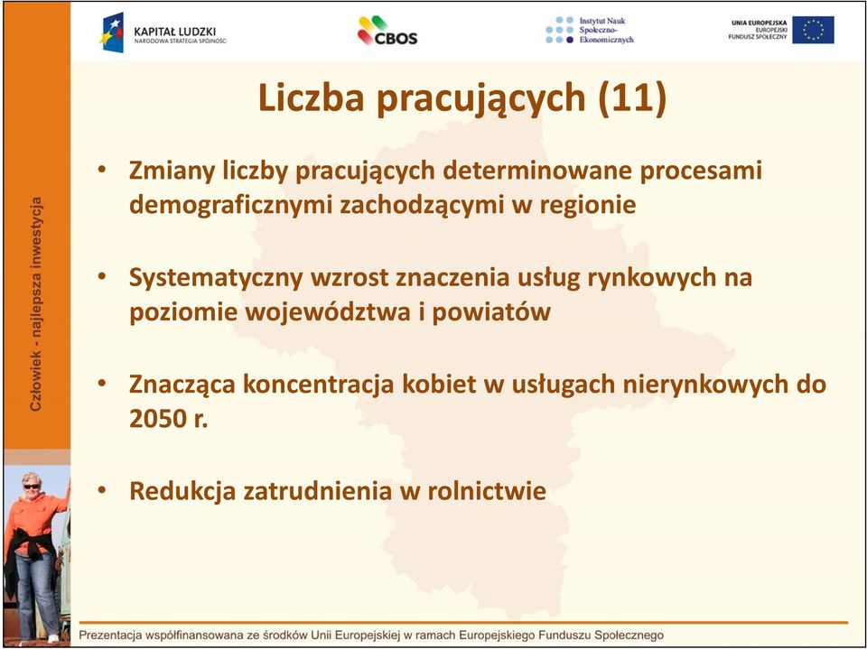 usług rynkowych na poziomie województwa i powiatów Znacząca koncentracja