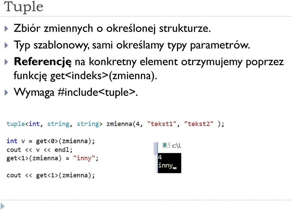 Referencję na konkretny element otrzymujemy