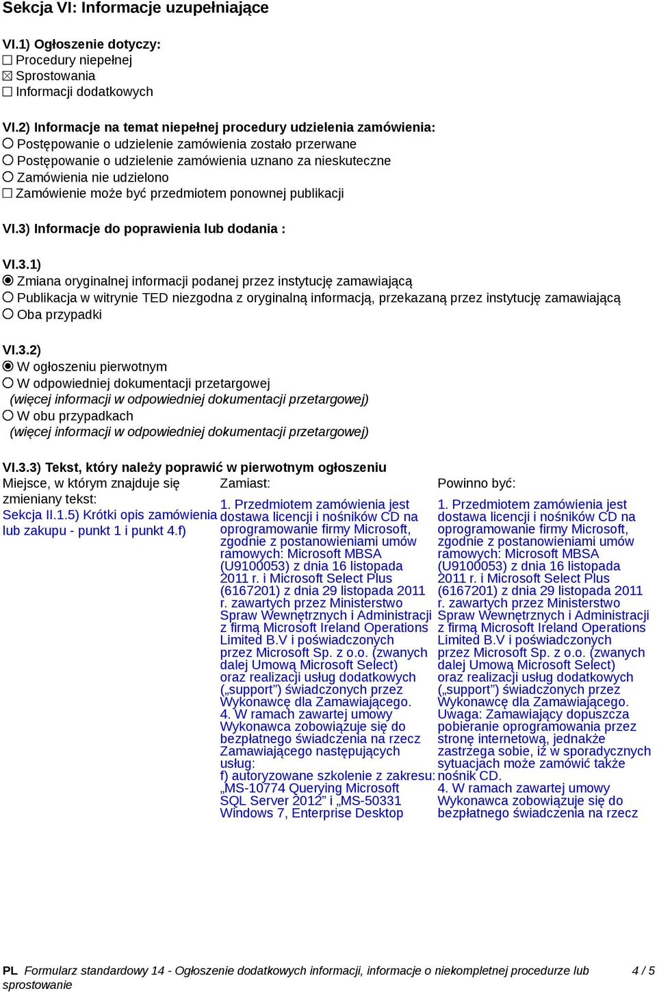 udzielono Zamówienie może być przedmiotem ponownej publikacji VI.3)