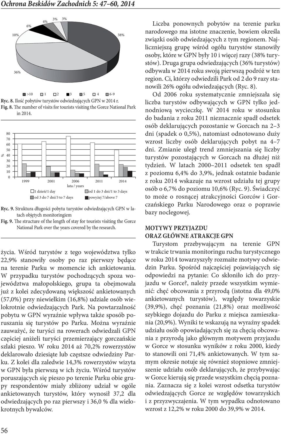 życia. Wśród turystów z tego województwa tylko 22,9% stanowiły osoby po raz pierwszy będące na terenie Parku w momencie ich ankietowania.