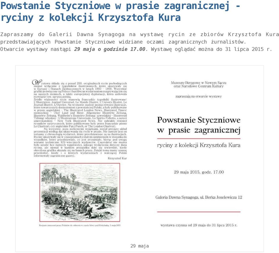 przedstawiających Powstanie Styczniowe widziane oczami zagranicznych żurnalistów.