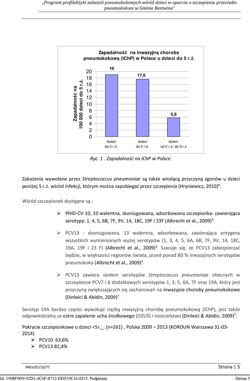 Wśród szczepionek dostępne są : PHiD-CV-10, 10 walentna, skoniugowana, adsorbowana szczepionka- zawierająca serotypy: 1, 4, 5, 6B, 7F, 9V, 14, 18C, 19F i 23F (Albrecht et al., 2009) 3.